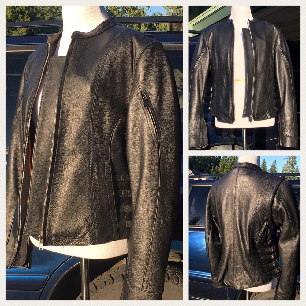 🏍 NWT leather jacket!! Flattering shape, small